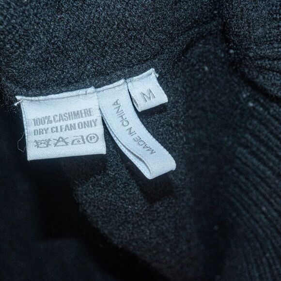 MADELEINE THOMPSON 100% Cashmere Polo collar Sweater in Black Women's Medium - Picture 6 of 9